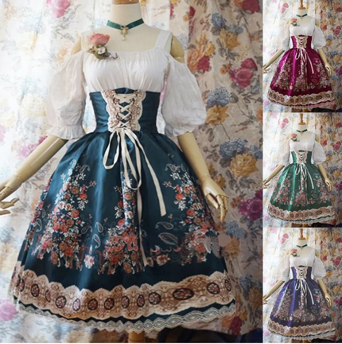 

Summer Cosplay Maid Court Dress Lolita Dress Women Dress Retro Lace Dress Medieval Gothic Dress For Girls Palace Costume S-XXXL