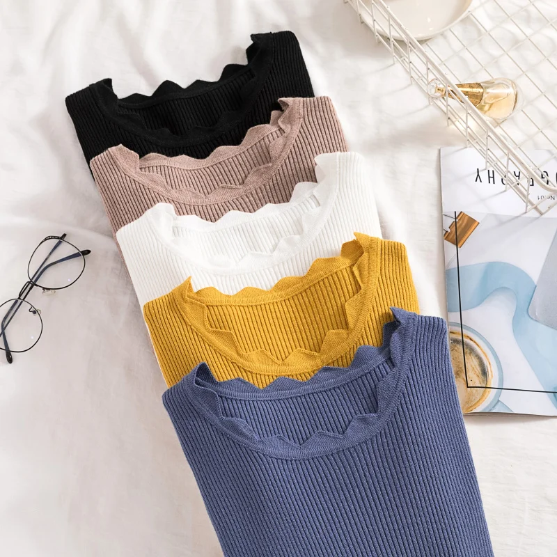 

Осенне-зимний женский свитер с круглым вырезом и длинным рукавом, новинка 2020, повседневный плотный сексуальный вязаный джемпер, трикотажна...