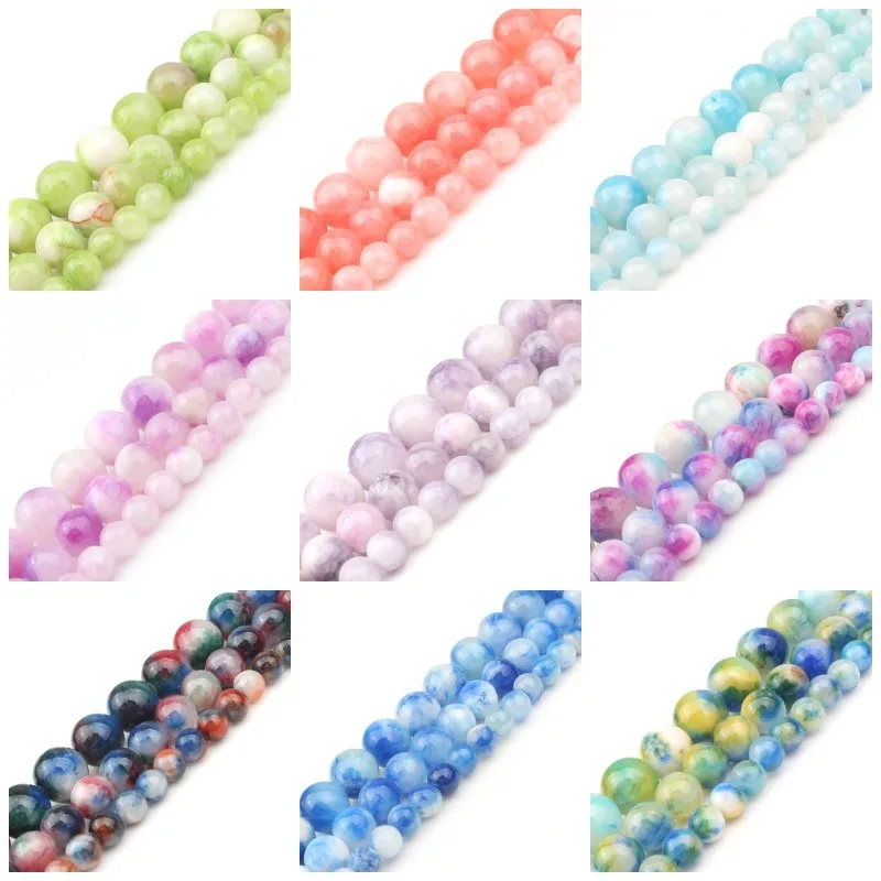 Natural Stone Persian Jade Beads for Jewelry Making Needlework DIY Charm Earrings Bracelet Necklace 6 8 10mm 15 inch Wholesale | Украшения