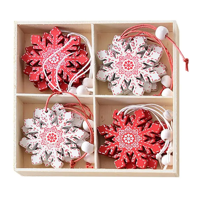 

12pcs New Year Natural Wood Christmas Ornaments Pendant Hanging Gifts Xmas Tree Decor Home Wedding Decoration