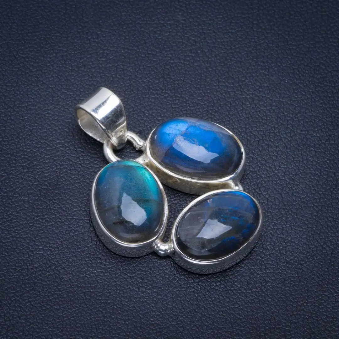 Натуральный синий огонь лабрадорит ручной работы уникальная фотоподвеска из