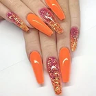 Накладные ногти, 24 шт.кор., хит цветные накладные ногти, длинные французские накладные ногти, съемные накладные ногти в форме балетного гроба, прижимные стразы, инструмент для дизайна ногтей