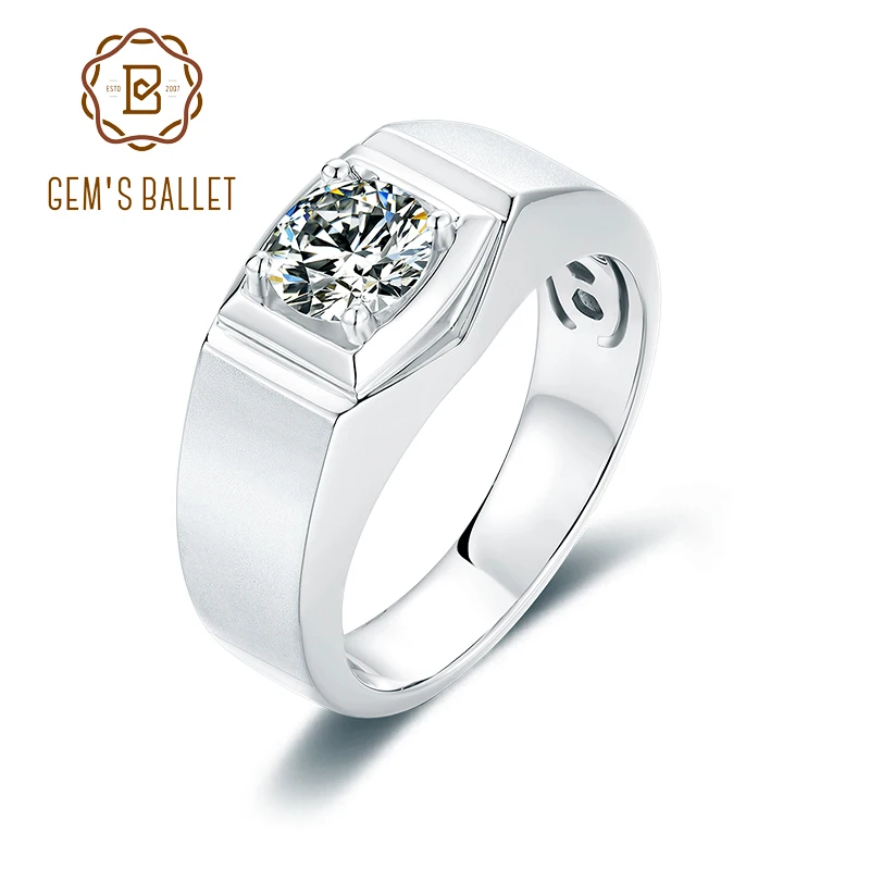 Мужское кольцо из серебра 6 5 пробы с муассанитом мм|Кольца| |