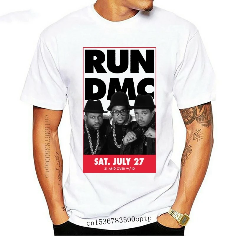 

Run DMC Vintage Tour Promo Pic Heather Grey T Shirt New Official Soft