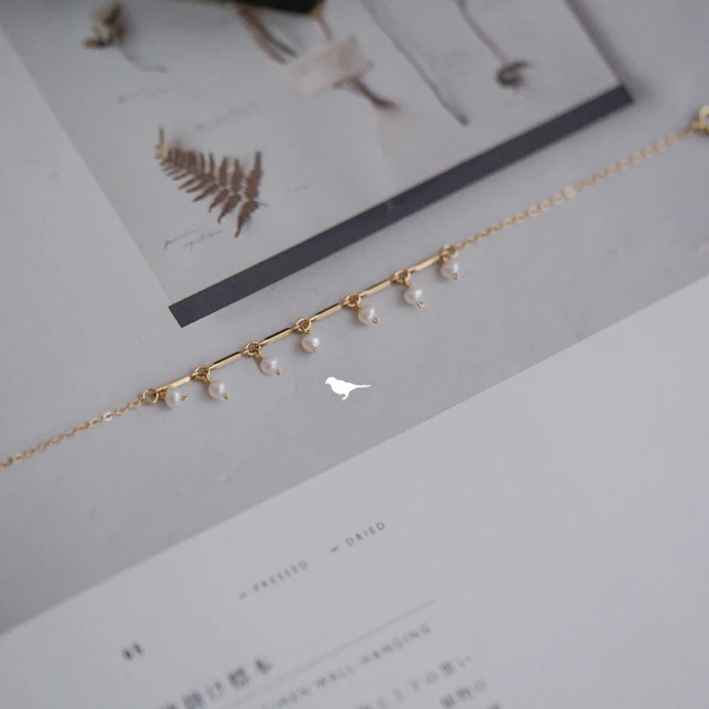 Новый 2 8 мм Жемчуг 14k покрыто золотом регулируемый браслет простые женские