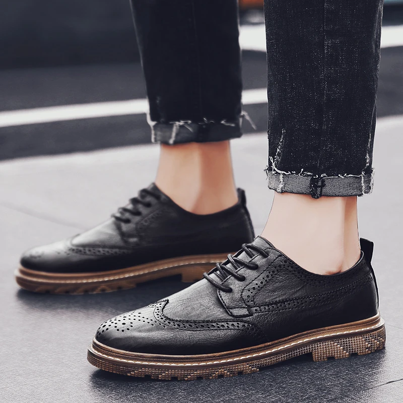 

Leather Men Shoes lace up Classic Men business Dress Shoes Oxford Shoes Formal Wedding Shoes outdoor fashion Loafers Men shoes 4