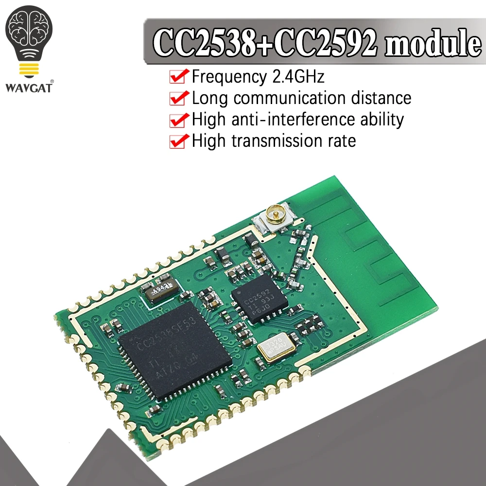 CC2538SF53RTQR CC2538 CC2592 PA Zigbee Wireless Module CC2538SF53 High power 2.4Ghz wireless module