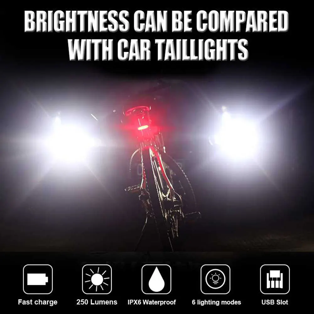 

Задний Фонарь велосипедный, водонепроницаемый, с зарядкой от USB