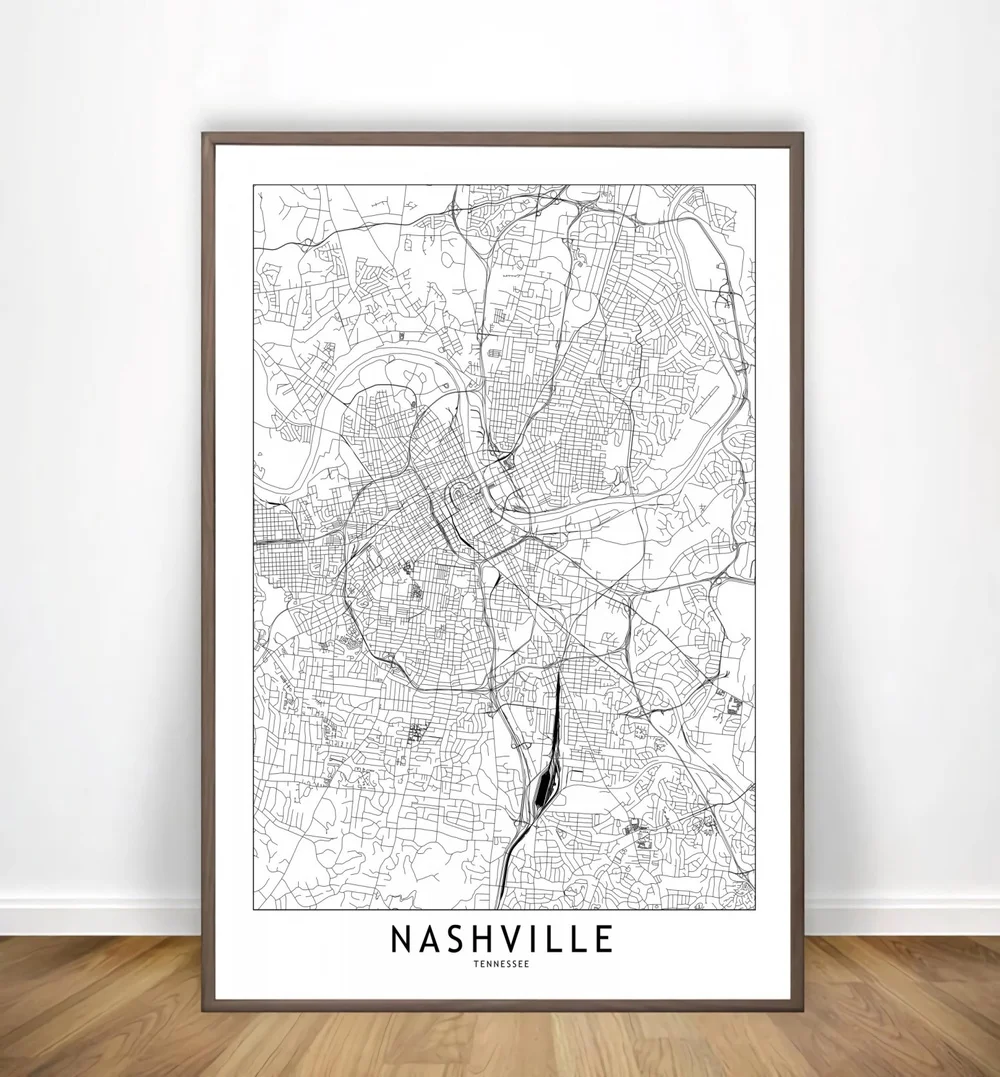 Nashville New York Oslo Paris Philadelphia White City Maps Poster And Prints Wall Art Canvas Paintings Pictures Home Decor | Дом и сад