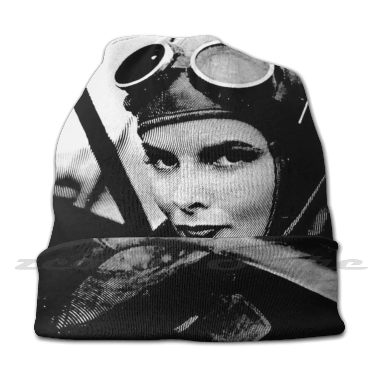 Трикотажная шапка Katharine Hepburn черно-белая для взрослых и детей