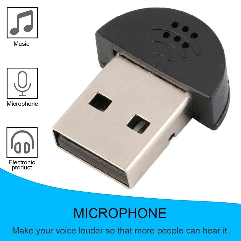 

Суперлегкий мини-адаптер USB 2,0 для микрофона, микрофона, аудиоадаптер 100-16 кГц для ПК, ноутбука