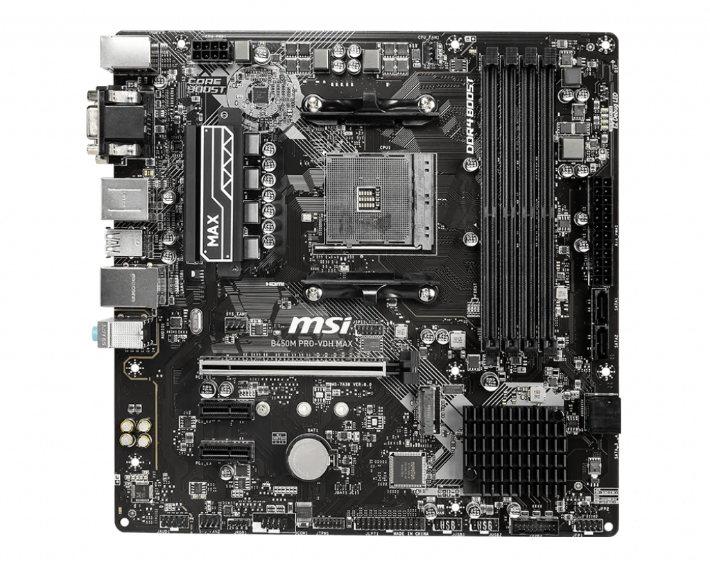 Системная плата msi B450M-PRO-VDH-MAX AMD ryzen с поддержкой 3-го поколения am4 M.2 ssd USB3.1 ddr4 VGA DVI HDMI Micro-ATX b450 материнская плата