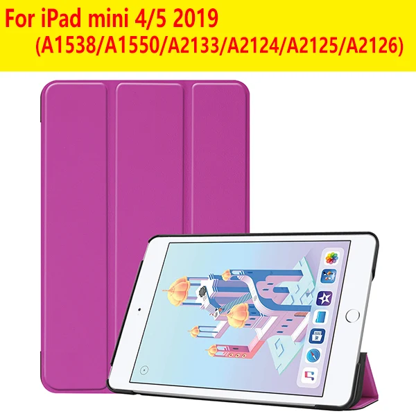 IPADMINI45 KST PL Чехол для iPad Mini 1 2 3 из искусственной кожи силиконовый чехол для планшета для iPad Mini 4 5 трехслойный чехол-подставка для сна - Цвет: IPADMINI45 KST PL