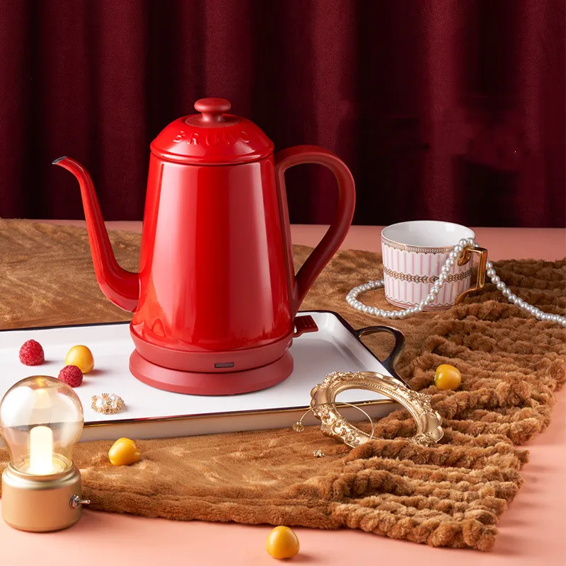 

1L Retro Hand Flush Pot Kettle Electric Kettle Heat Preservation Automatic Household Kettle Coffee Pot 220V