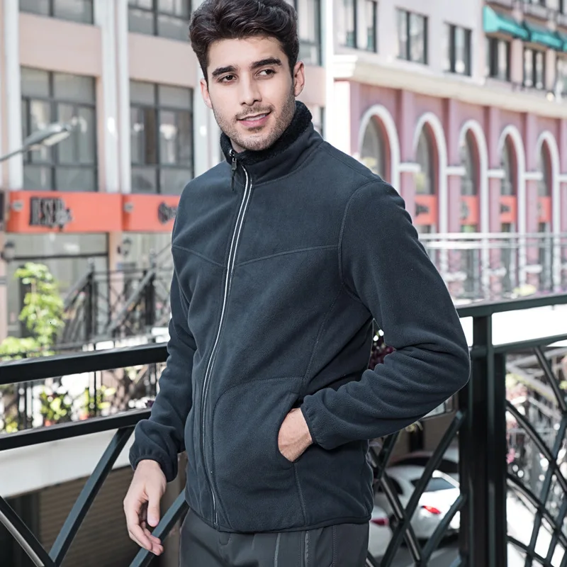 Осенне-зимняя уличная флисовая толстовка куртка плотное теплое пальто с