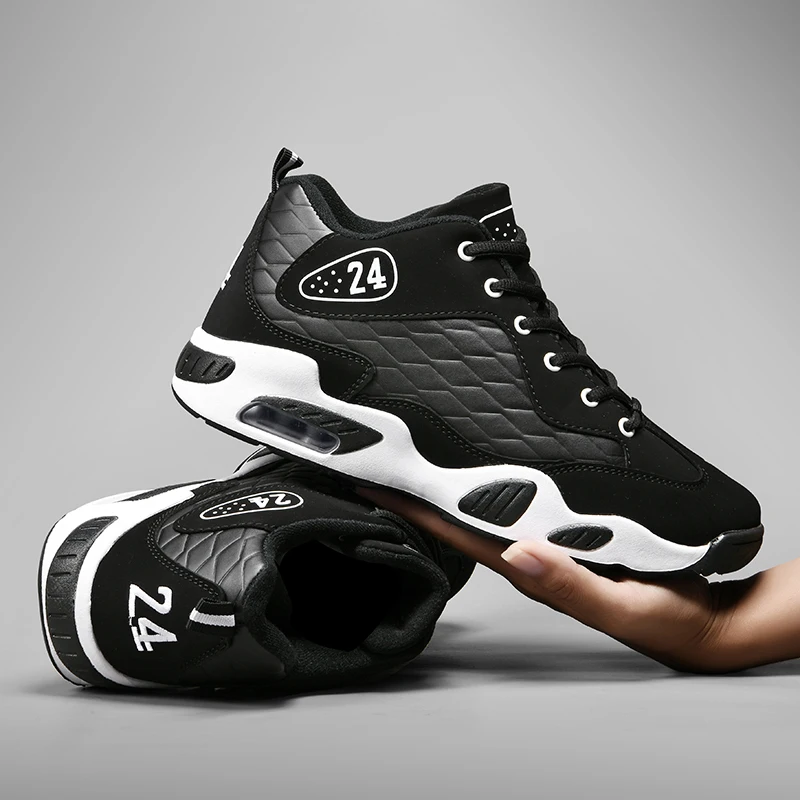 Мужские кроссовки высокого качества белые и черные баскетбольные ботинки