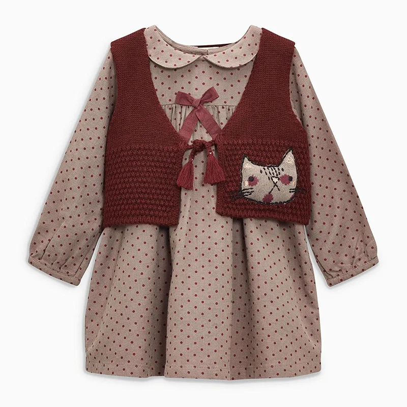 Little maven 2-7Years Осень Wave Point Платья Для Девочек Малышей Новорожденных Девочек Платье Дети Дети Топы Платье Осень Одежда