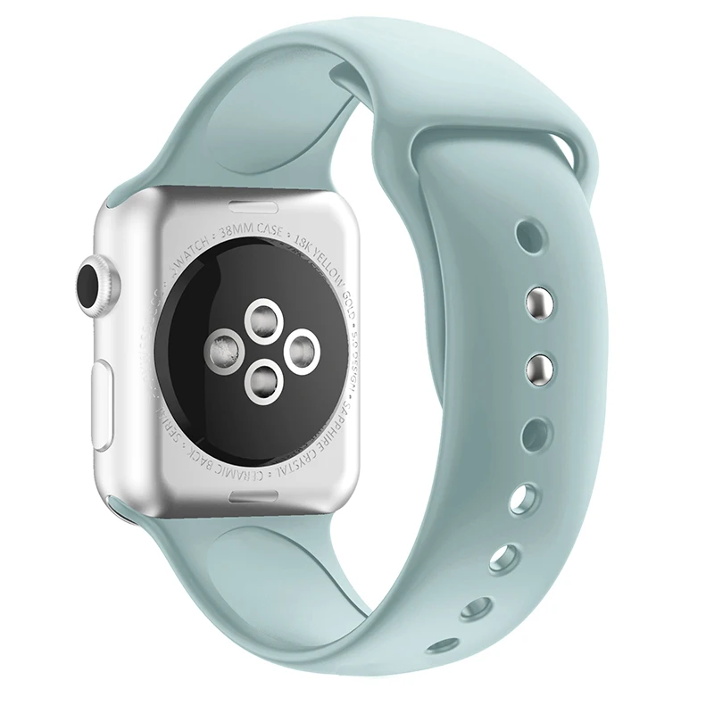 Мягкий силиконовый спортивный ремешок для Apple Watch 5 4 3 2 1 38 мм 42 мм ремешки резиновый ремешок для часов Iwatch series 4 5 40 мм 44 мм