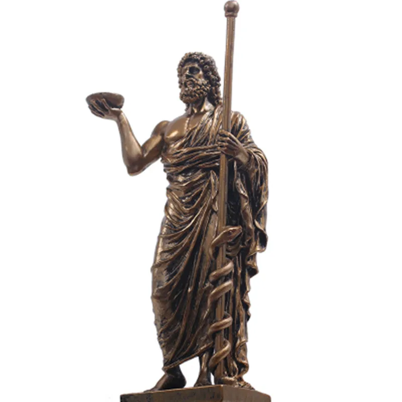 

Статуя Греческой мифологии Aesculapius из смолы, искусство и ремесло, ретро-статуя, креативная мифологическая фигурка, Декор для дома, настольные...
