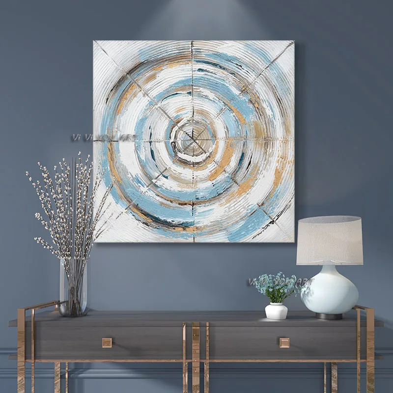 

100% Handmade Abstract Oil Painting Contemporary Bright Color Minimalist Modern Wall Art Decorative For Living Room No Framed