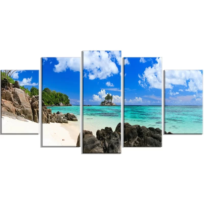 

Picture Home Decor Modular Canvas Ideal Beach In Seychelles Painting 5 Pieces Modern Printed Poster Wall Art Living Room Frame