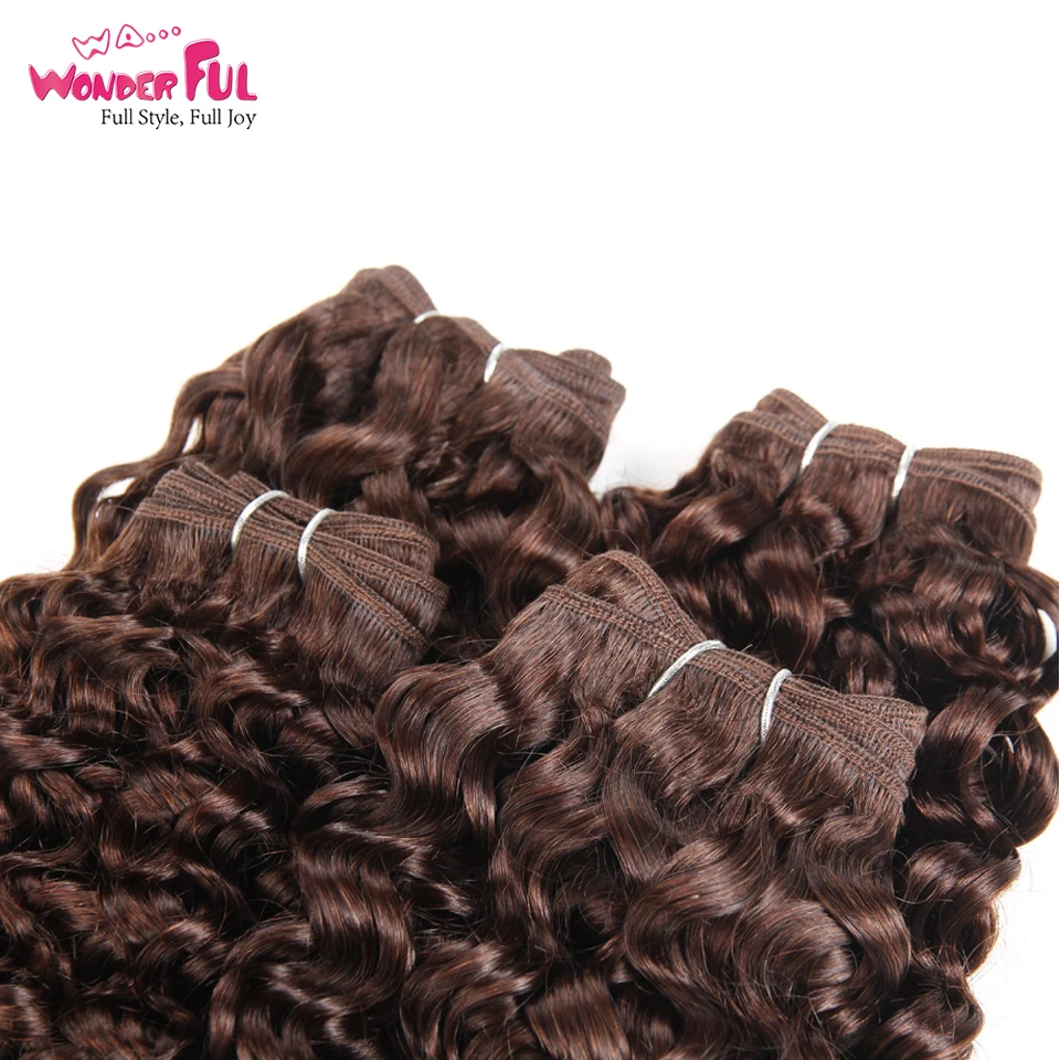 Бразильские кудрявые волосы Джерри волнистые 4 пряди 190 г 1 упаковка человеческие