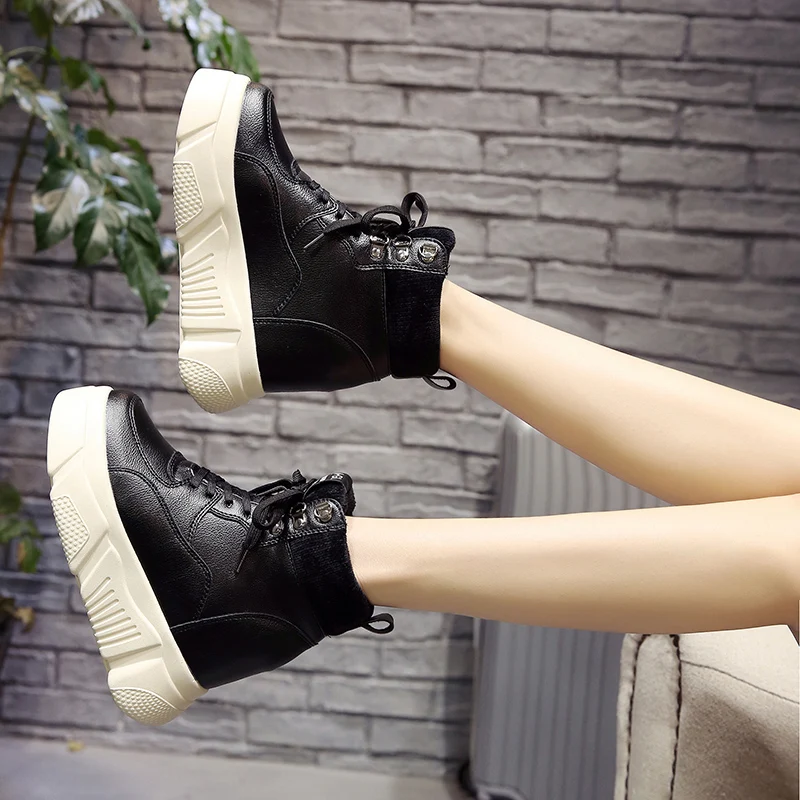 2020 женские зимние повседневные ботильоны на платформе Женские осенние кроссовки