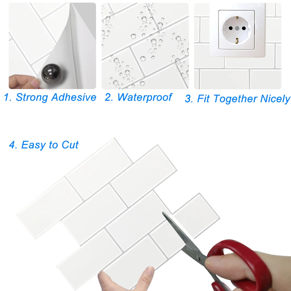 

Best Seller Wall Sticker For Kitchen Backsplashes Waterproof Tiles Strong Adhesive Mosaic Wall Sticker