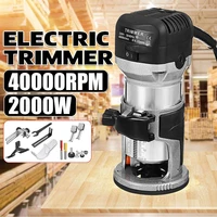 2000w 40000rpm electric trimmer handheld wood trimmer woodworking engraving slotting palm router laminate trimming machine kit