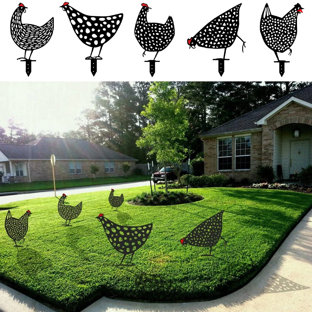 

Chicken Garden Decoration Chicken Yard Art Hen Decoration For Garden Backyard Lawn Stakes Plastic Hen Yard Decor Gift Support