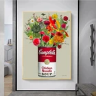 Настенная картина в стиле ретро с изображением Энди вархола супа, картина с цветами, холст, постеры и фотообои для украшения гостиной