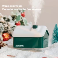 mini air humidifier diffuser clear mist maker cute snow house decoration home bedroom usb charging decorative air humidifier