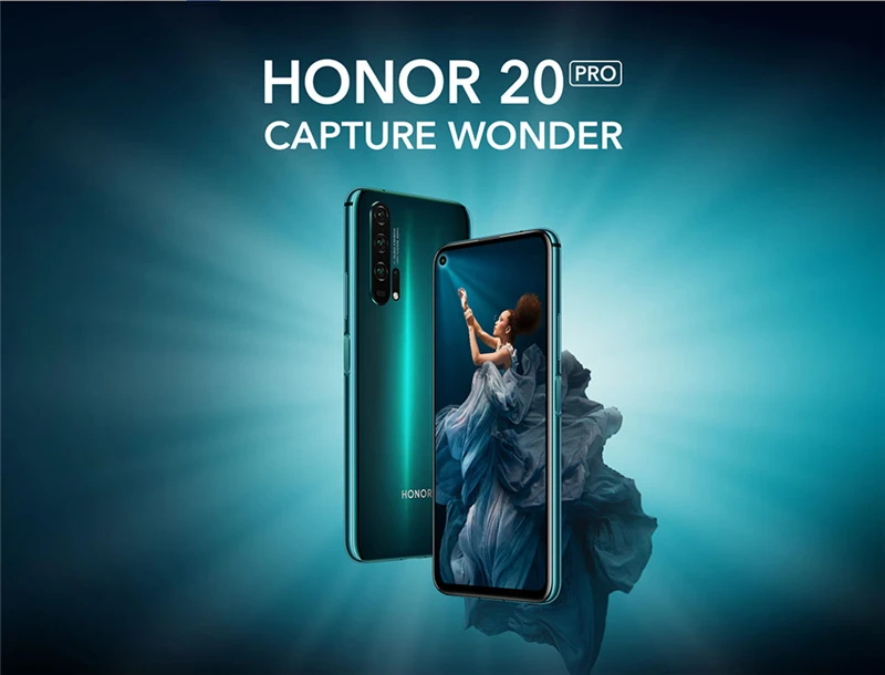 Honor 20 Pro Global rom 8 ГБ 128 ГБ 256 ГБ 6,26 дюймов FHD+ 2340X1080P 48.0MP+ 32.0MP отпечаток пальца NFC Kirin 980 восьмиядерный смартфон