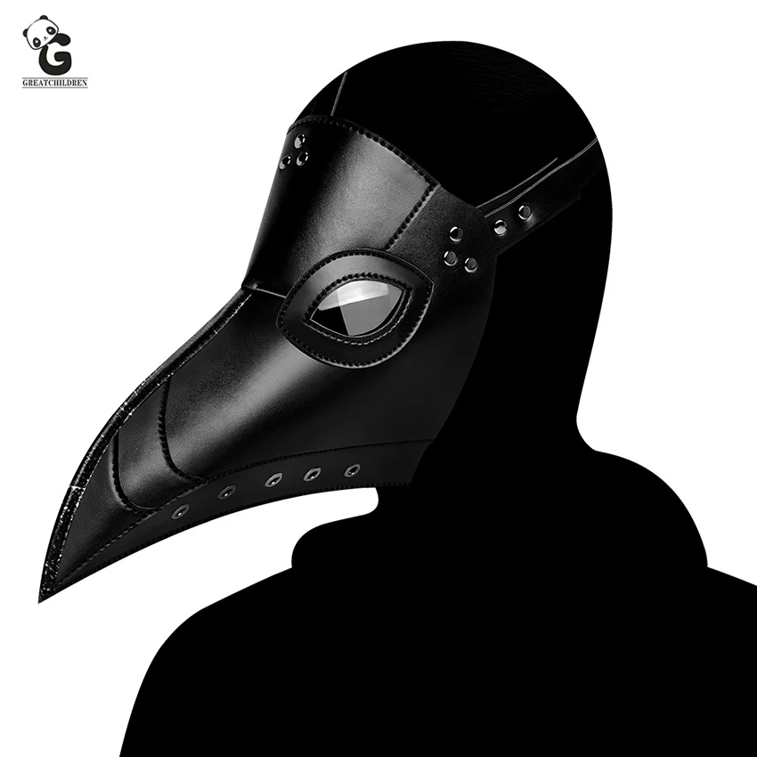 

2021NEW Plague Doctor Mask Steam Punks Prop Luxury Halloween Black Death Mask Carnival Cosplay Beak Steampunk Masque