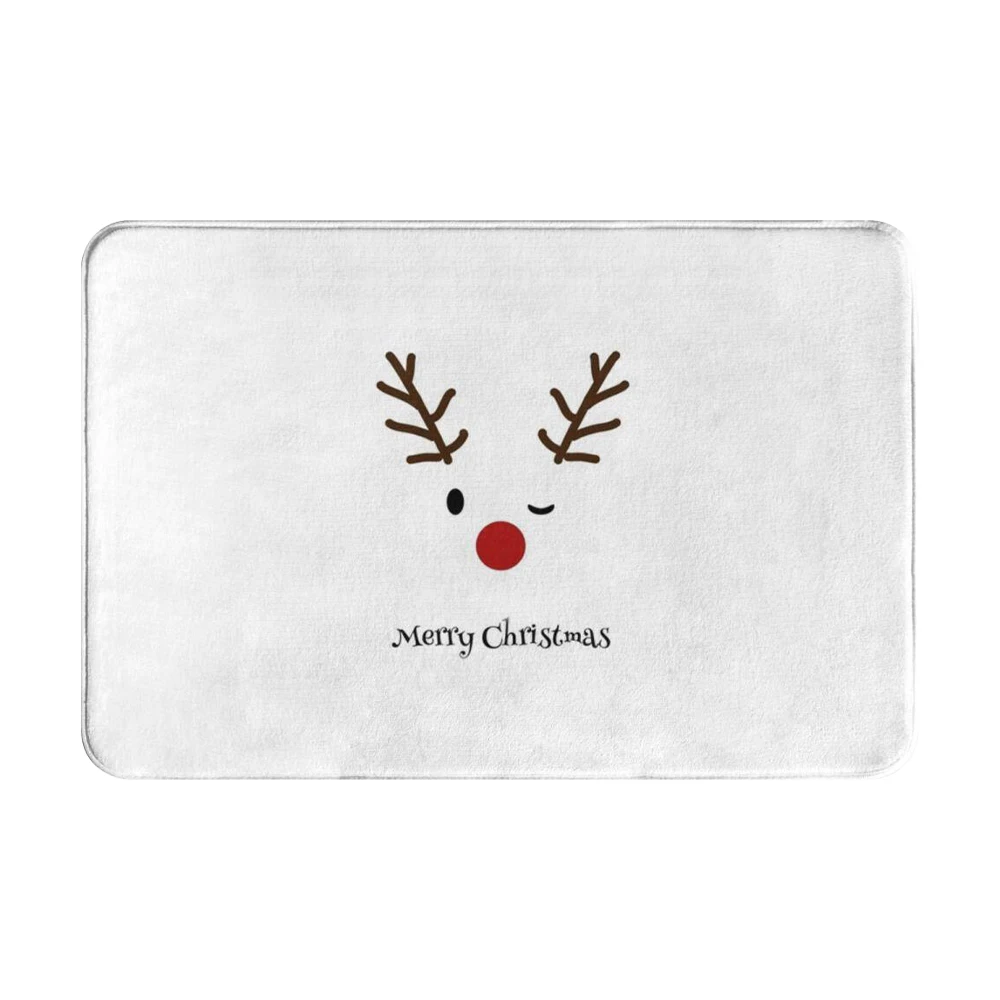 

Christmas Elk Flannel Rug Bath Mat Anti Slip Carpet Pattern Print Doormat for Bathroom Kitchen Rugs Home Decoration alfombra