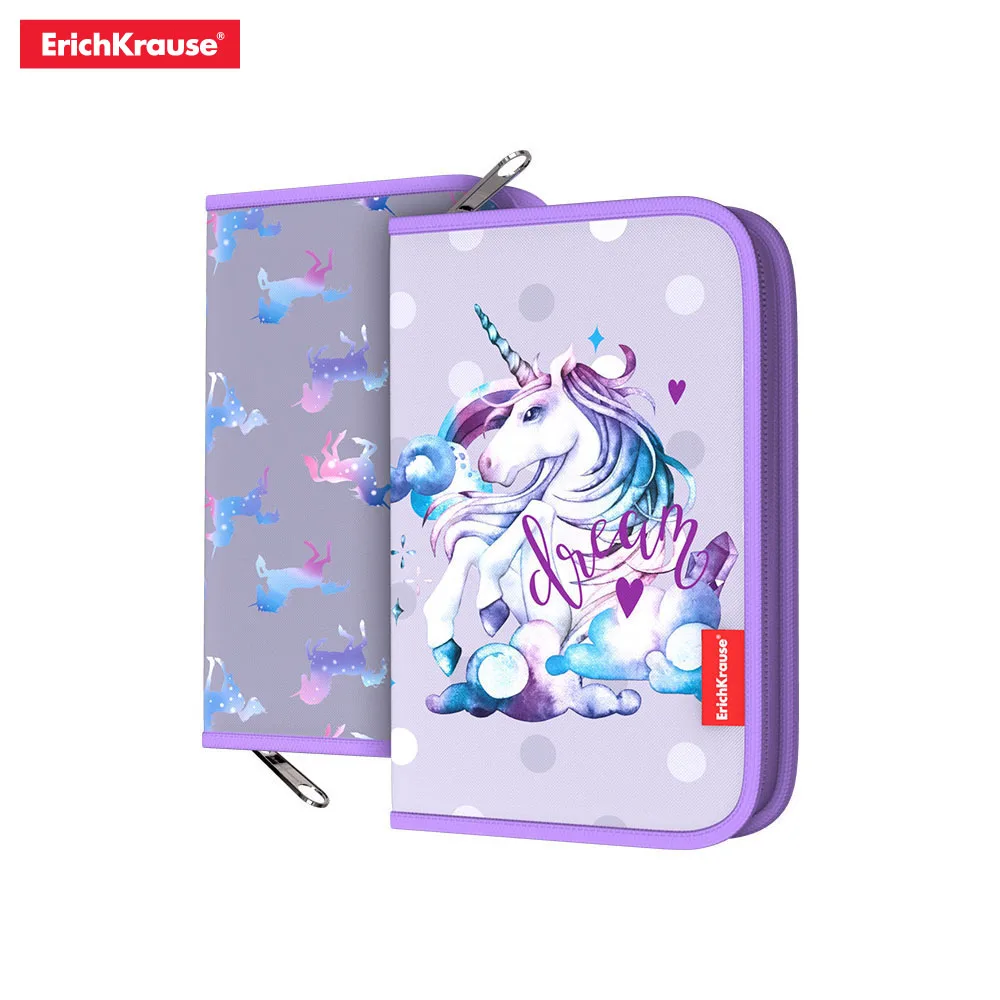 Пенал книжка без наполнения ErichKrause 135x205x30мм Ballet Unicorn Owl Geometry Hockey Fox Patchwork SpaceBear