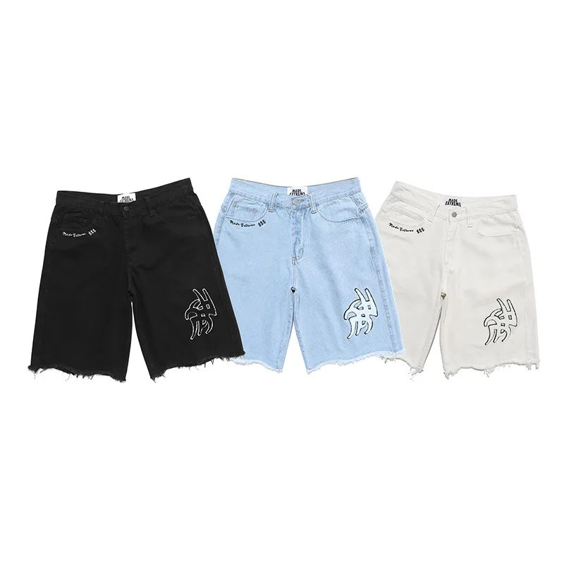 Шорты IEFB мужские с вышивкой повседневные штаны до колена буквенным принтом