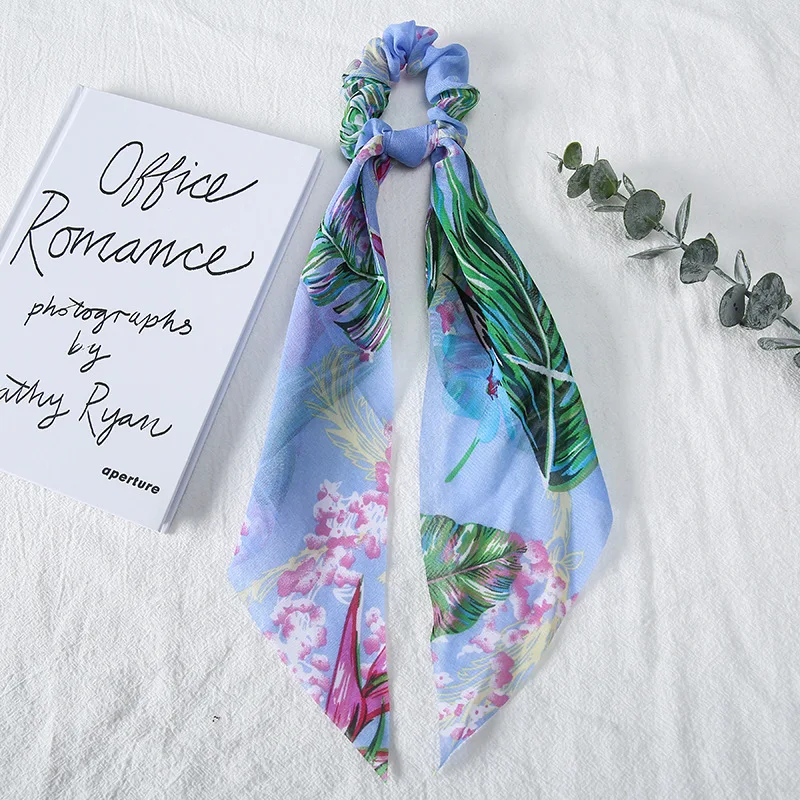 

Модные резиновые Завязки для волос с бантом для девочек, аксессуары для волос, повязка для волос, резинки для волос, шарф, милые эластичные а...