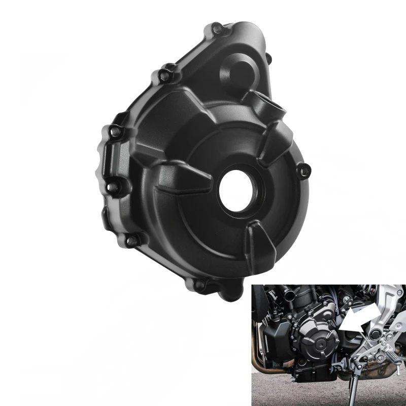 Черная Левая крышка статора двигателя мотоцикла Картер для YAMAHA FZ07 2015 2016 2017 |