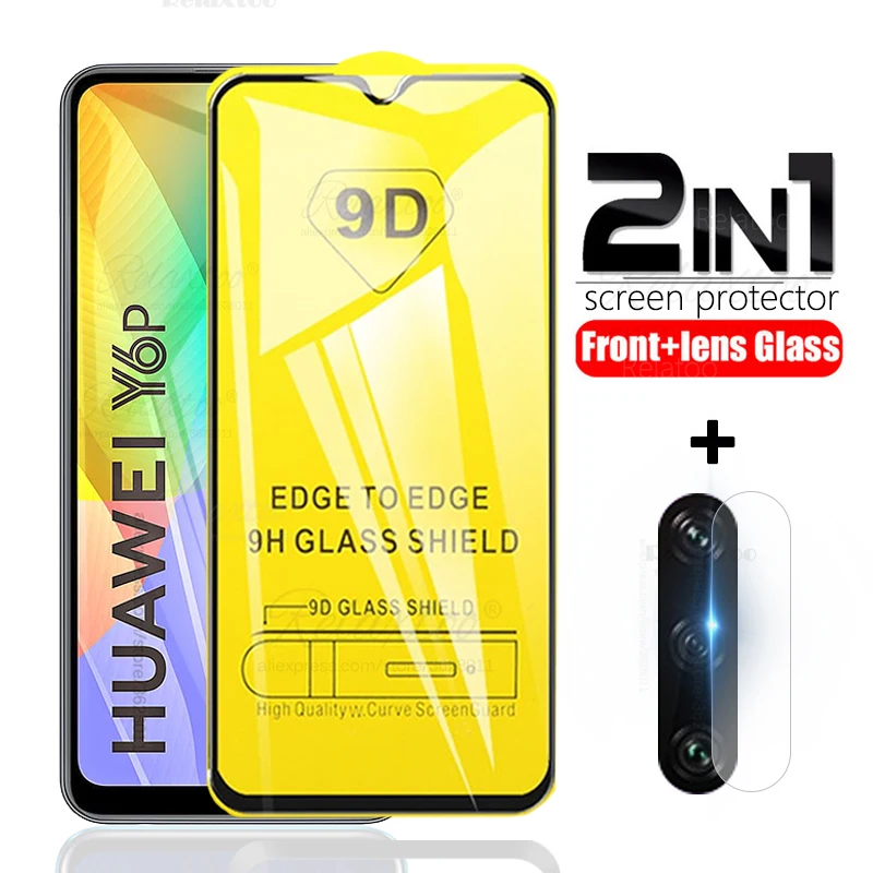 Защитные стекла чехол для Huawei y6p 2020 2 в 1 защитная пленка из закаленного MED LX9N y6 p 6 3