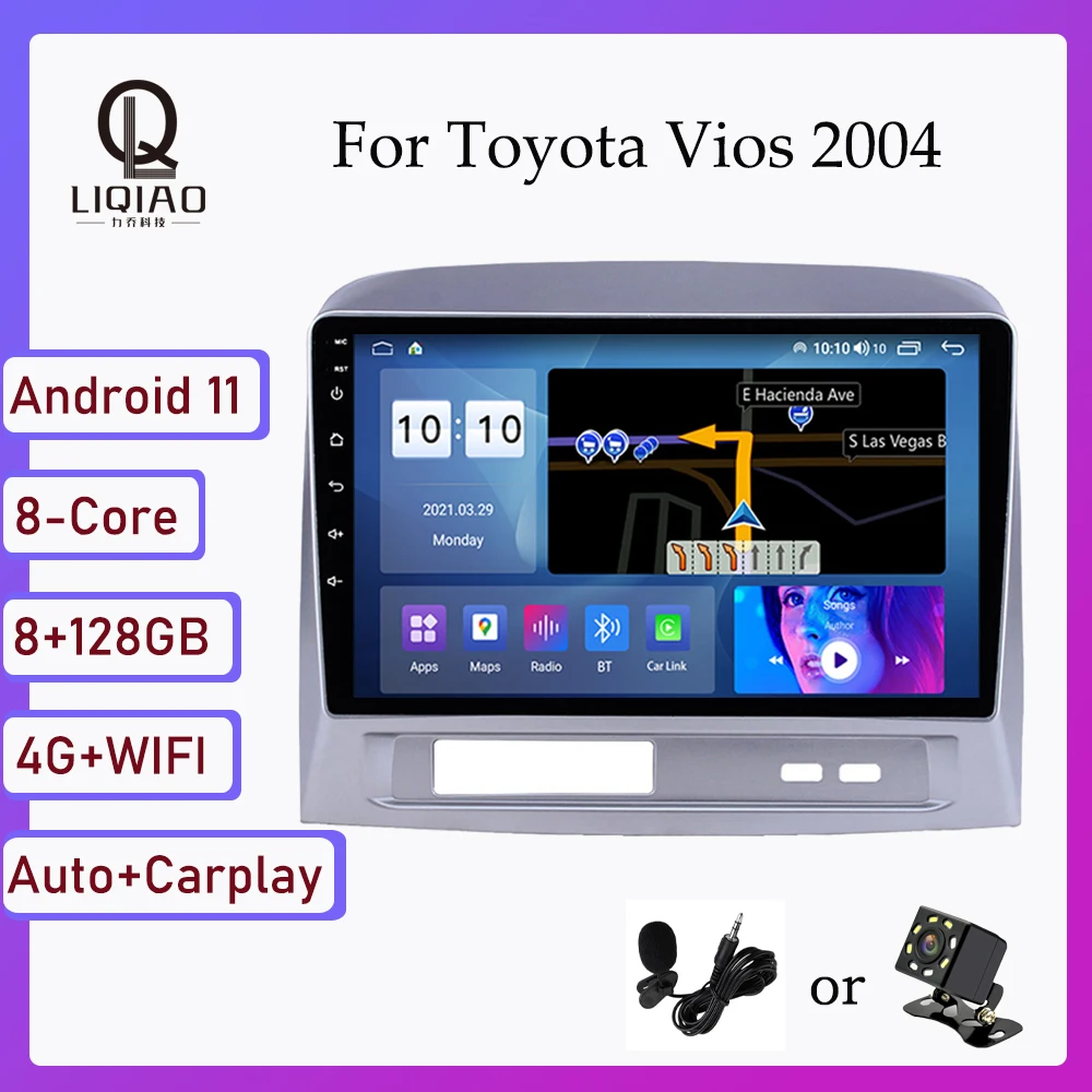 Автомобильный радиоприемник QLED 1280*720P мультимедийный видеоплеер стерео