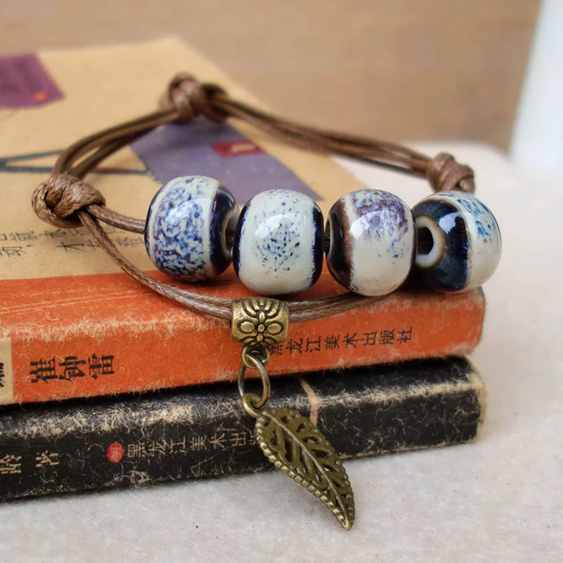 Винтажном этническом стиле Танкетка Стиль цветок глазури керамические бусы