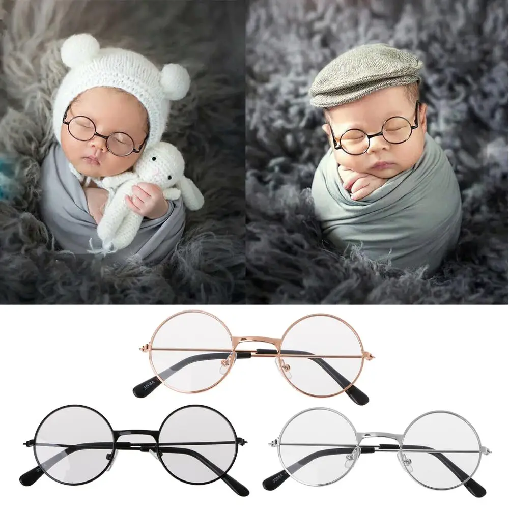 Newborn Baby Girl Boy Flat Glasses Photography Props Gentleman Studio Shoot | Kids Hats &amp Caps