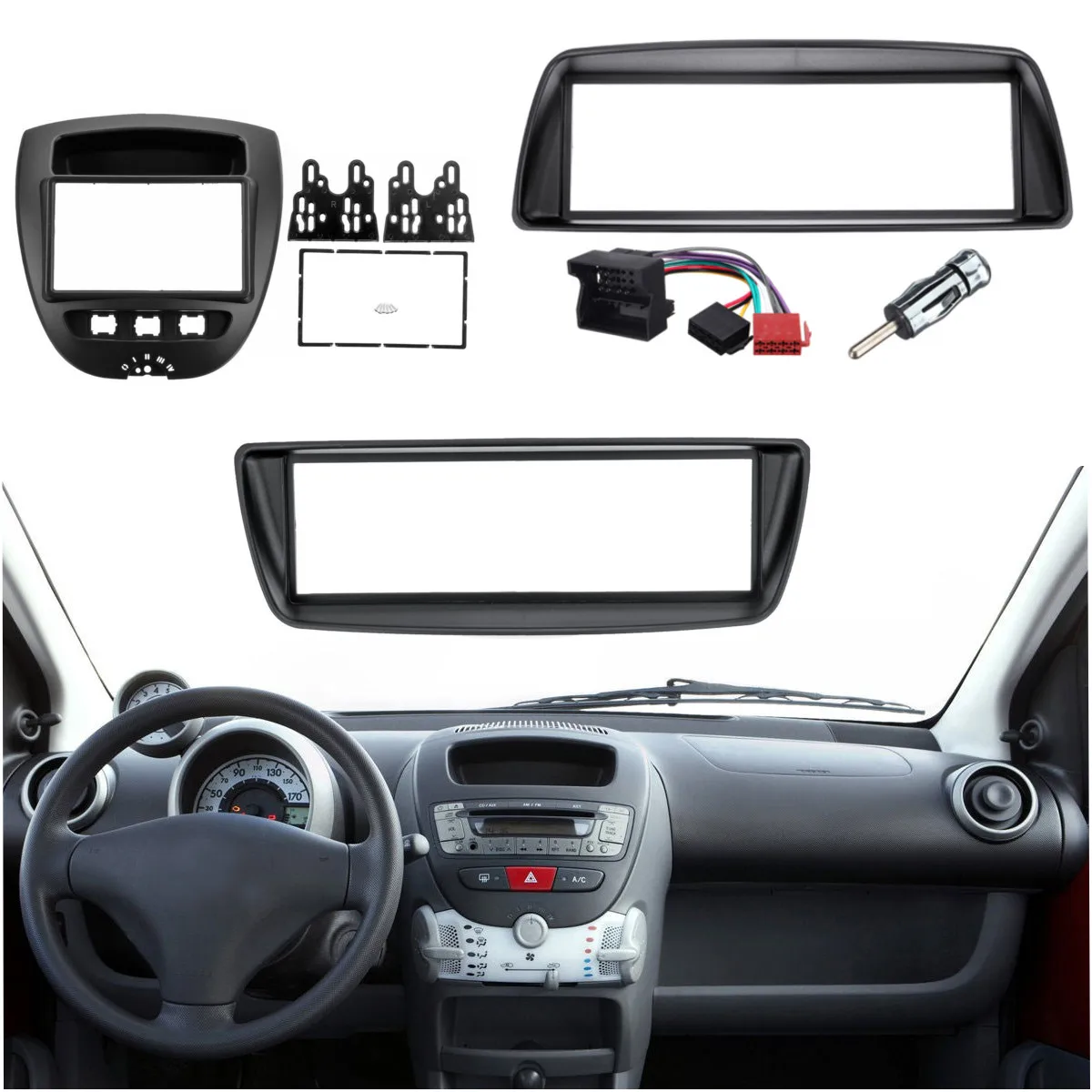 

Car Stereo Radio Fascia Panel Plate Frame CD Panel Dashboard Audio Frame for Toyota Aygo for Citroen C1 for Peugeot 107