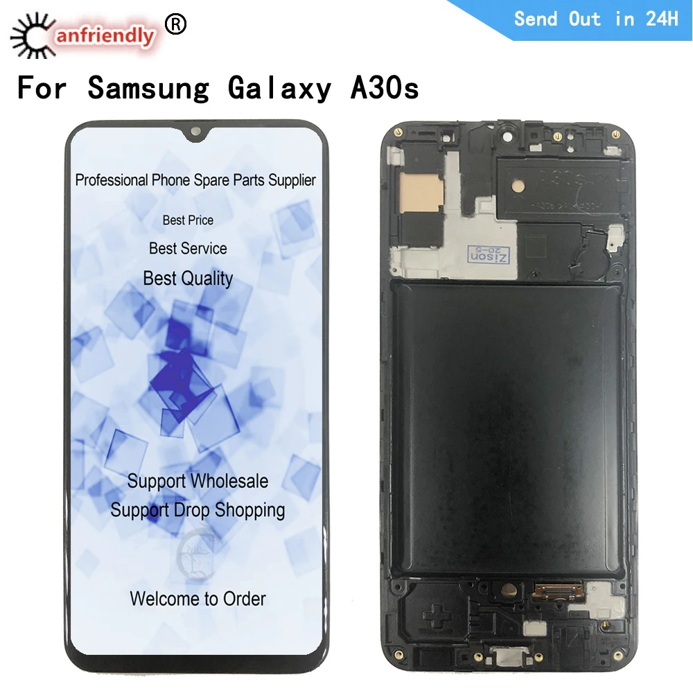 

LCD Display For Samsung Galaxy A30s SM-A307F A307FN SM-A307G A307GN A307GT LCD Screen Touch panel Digitizer with frame Assembly