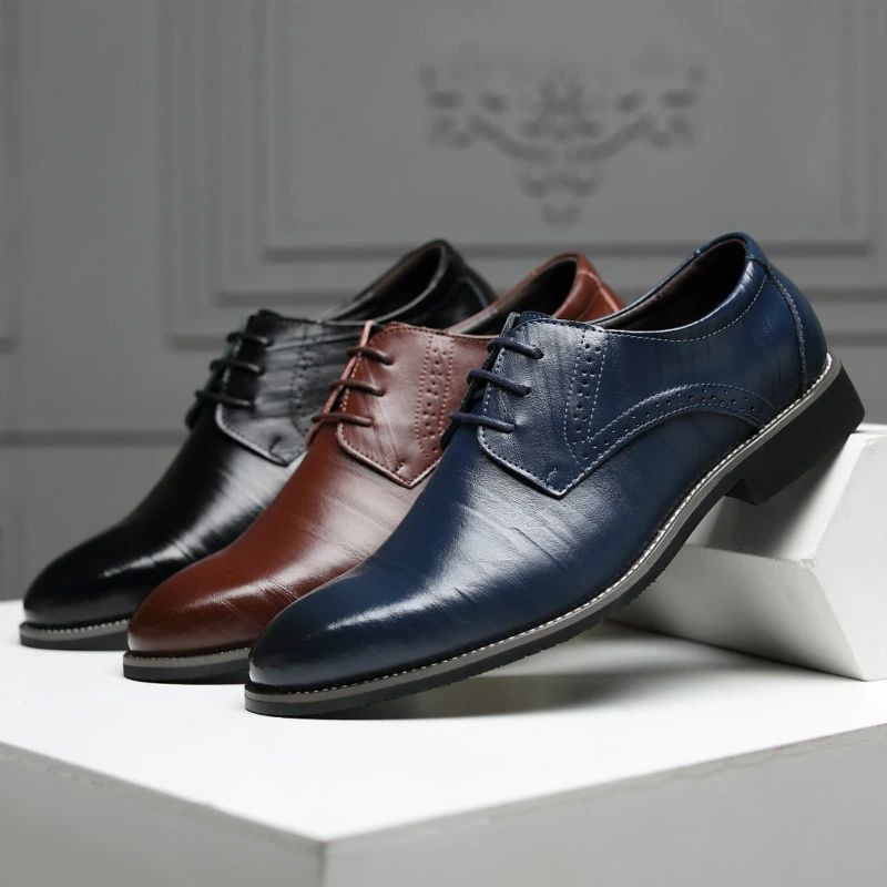 

OPCHIC Classic Business Mens Dress Shoes Fashion Elegant Formal Wedding Shoes Men Office Oxford Shoes For Men Black