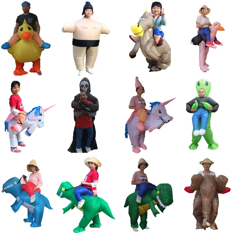 Надувные костюмы динозавров для детей девочек мальчиков единорог ковбой Пикачу