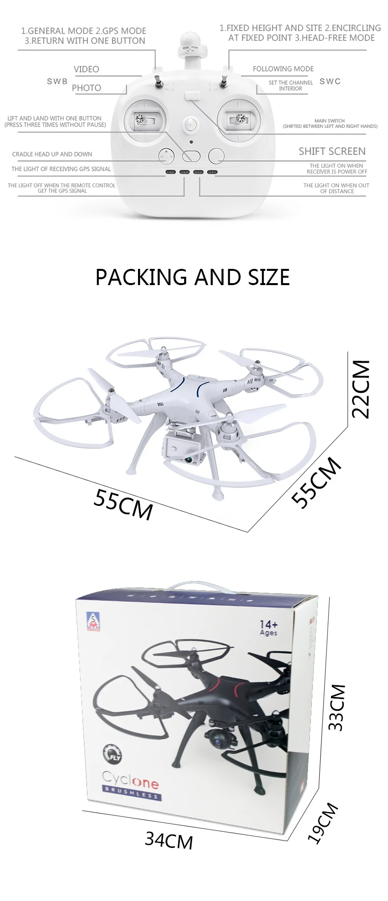 AOSENMA CG037 Cycone бесщеточный Двойной gps wifi FPV с 1080P HD камерой RC Дрон Квадрокоптер VS CG035 Высокое качество RC игрушки