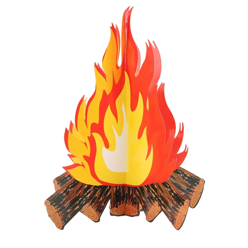 3D Flame Decorative Cardboard Halloween Decoration Easter Christmas Fire for Bonfire Party | Дом и сад