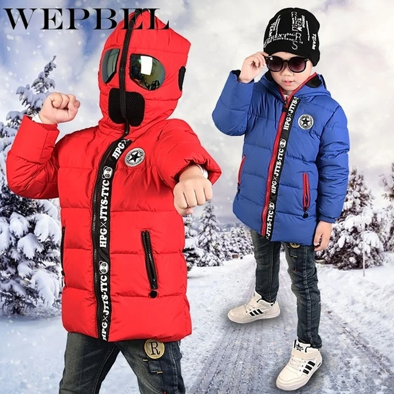 WEPBEL/зимние длинные куртки для маленьких девочек; теплая детская модная повседневная верхняя одежда с капюшоном, длинными рукавами, круглым вырезом и длинными рукавами; новое пальто